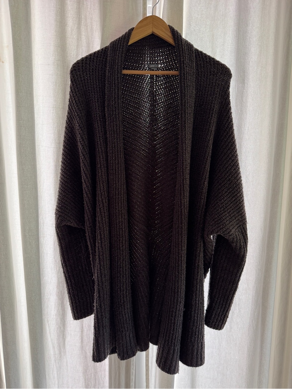 aerie Dark Gray Open-Front Ribbed knit Cardigan - small